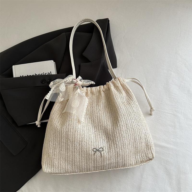 Xia Shangxin Straw Beach Fresh 2025 Popular New Trendy Fashion Simple Large Capacity Portable Shoulder Tote Bag