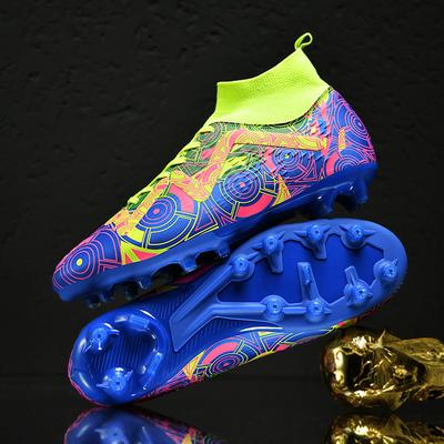 Cross-border Football Shoes Men and Women Long Nails Tf Broken Nails Children Primary School Students Mandarin Duck Boys Training Shoes High-top W