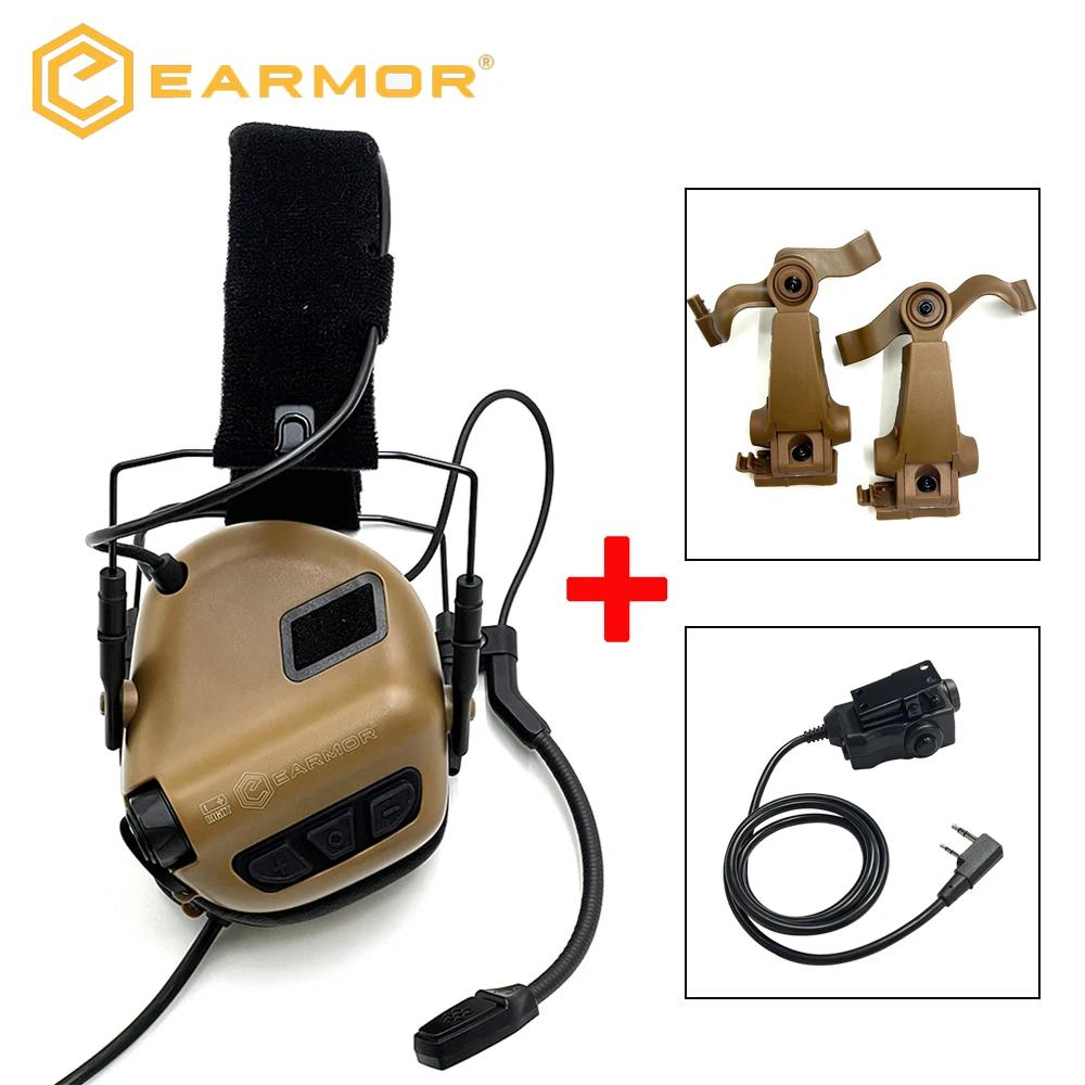 EARMOR Tactical Noise-Canceling Earmuff M32 SE Hunting Electronic Hearing Protection Headset with PTT&Helmet ARC Bracket