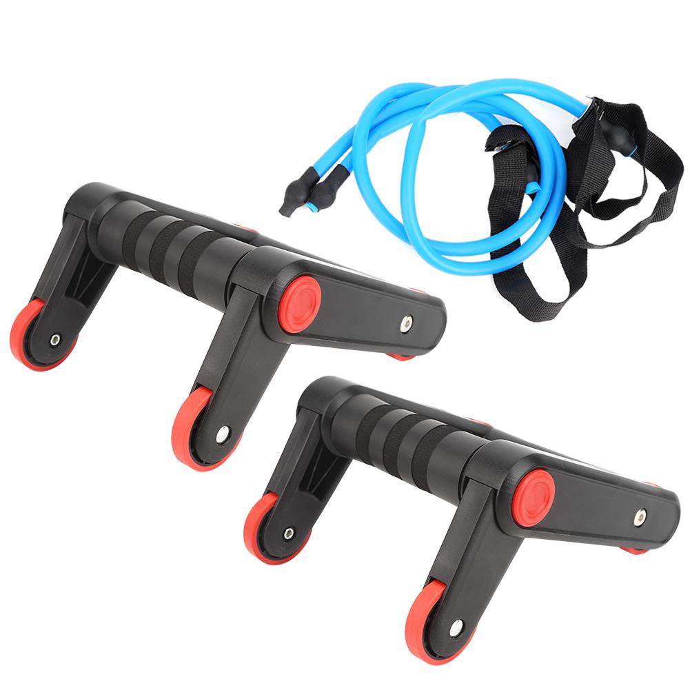 Domestic Multifunction Roller Workout Abdominal Exerciser Push Up Integrated Muscle Mute Antiskid With Pull Strap