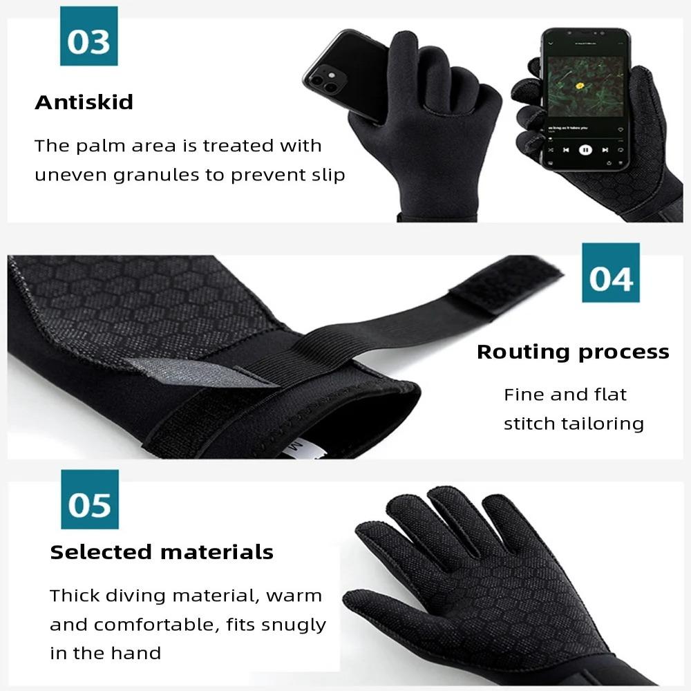 3mm Scuba Diving Gloves Anti Slip Wetsuit Gloves for Spearfishing Swimming Rafting