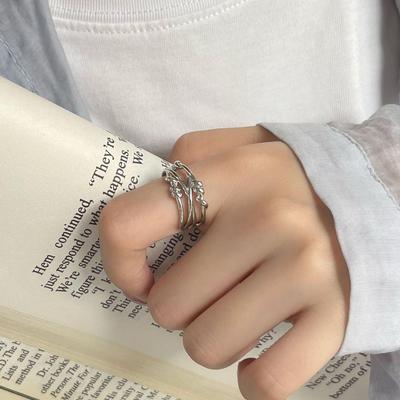 Artistieke High-End Geometrische Geknoopte Meerdradige Open Ring