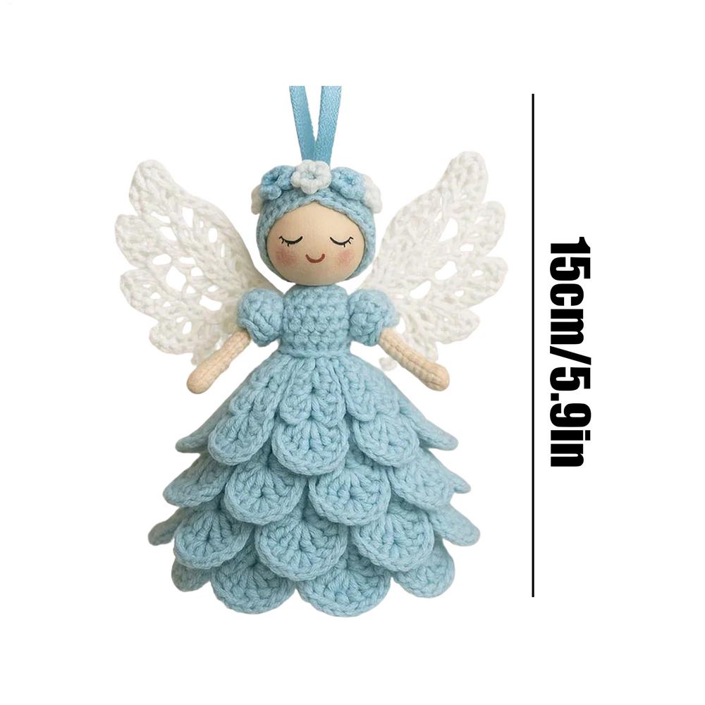 Angel Ornament Handmade Reusable Decorations Toy Crochet Angel Doll Decorations for Christmas Tree Birthday Holiday Girl's Gift