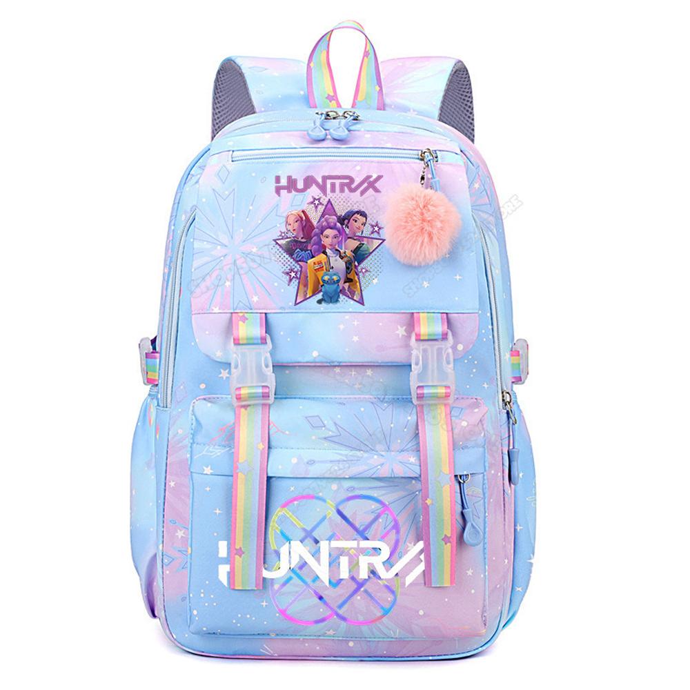 Anime KPop Demon Hunters Backpack, Stylish Large Capacity Cartoon Character Pattern Shoulder Bag, Children's Birthday Gift