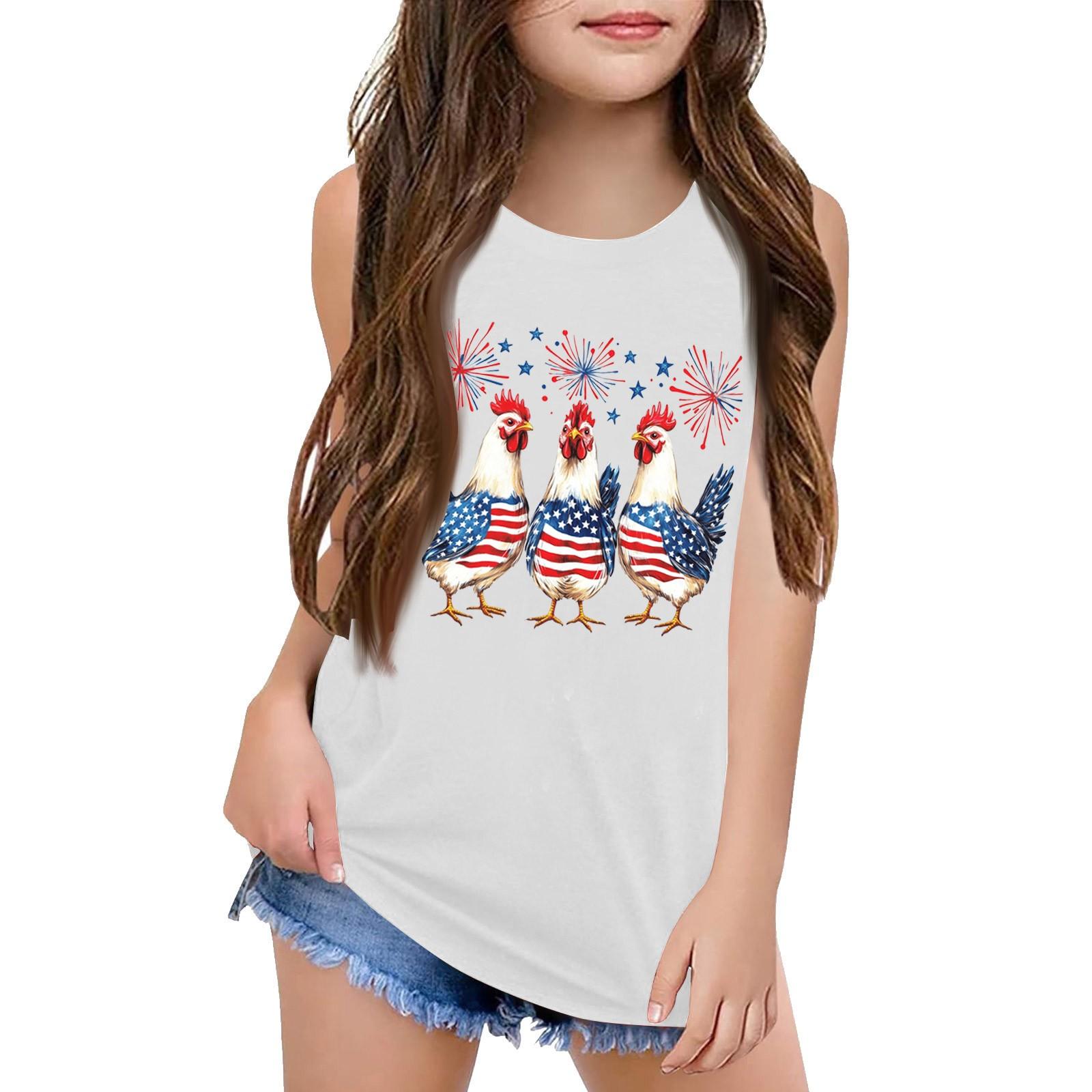 

Девочки Дети Лето Круглый вырез Без рукавов Рубашки Майки 130 бежевый