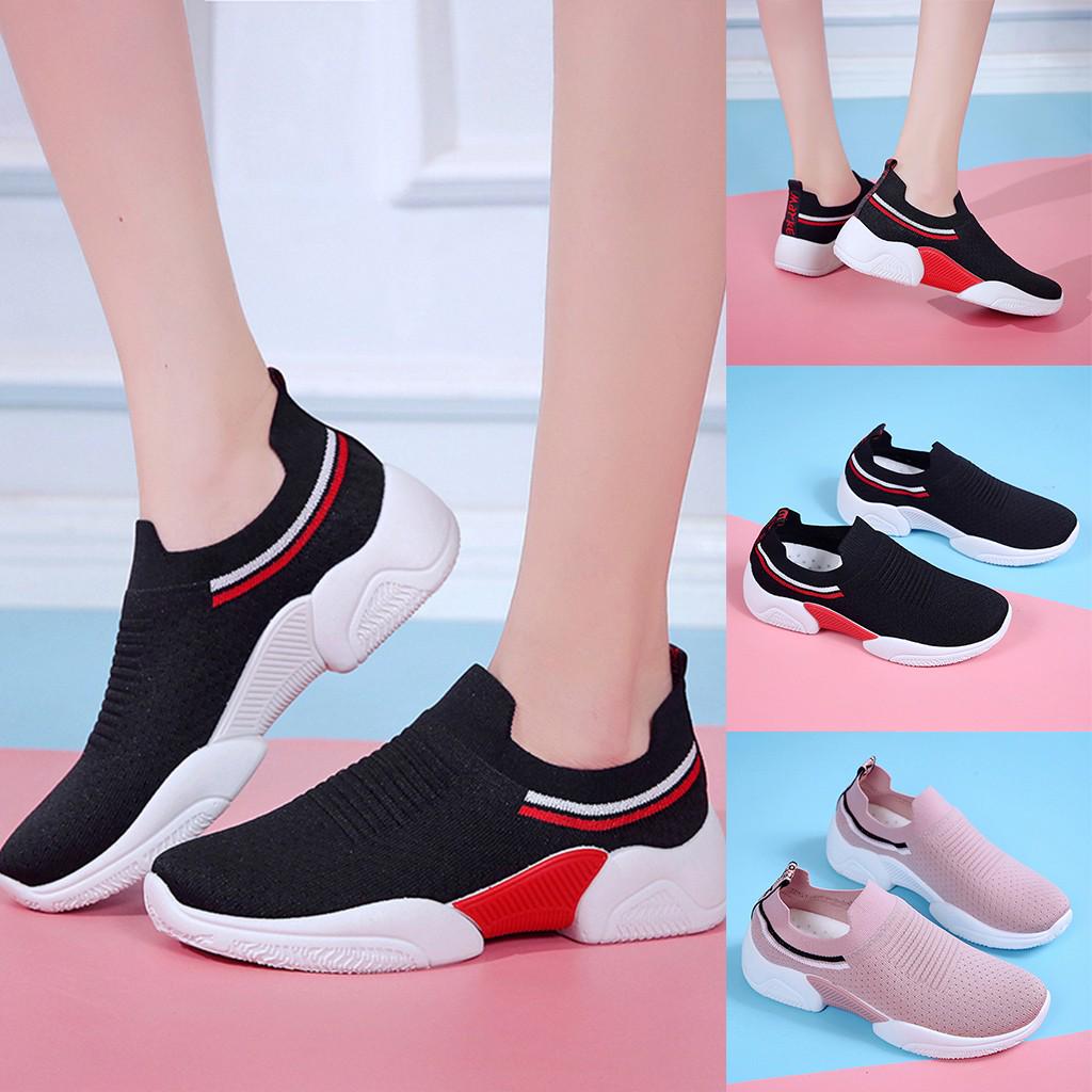 

Women s Ladies Fashion Girls Striped Breathable Run Sport Casual Shoes