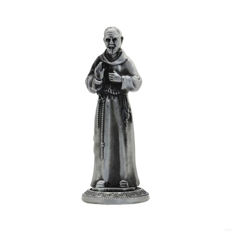 62KD Metal Maria Figurine Vintage Antique Christian Religious Figure Statue Ornament