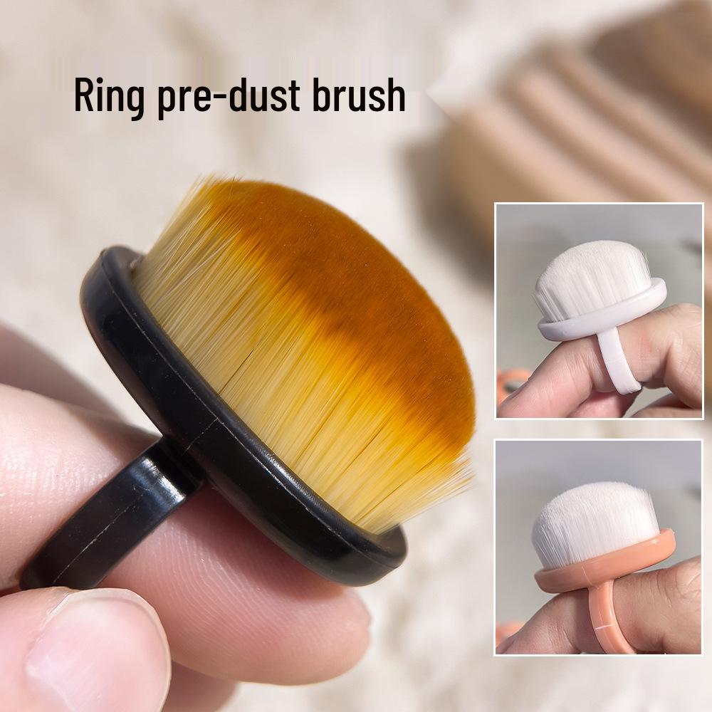 

Ring-Style Manicure Brush: Soft Bristle Nail Dust Sweeper with Finger Clip