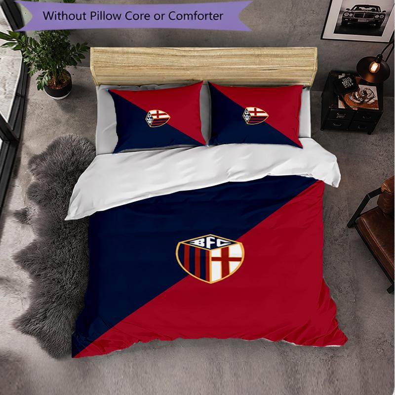 Bologna FC Themed Bedding 3Pcs Duvet Cover Set Decorative Bed Linen For Teen Room Home Decoration