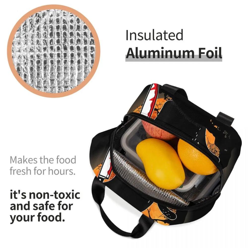 Borsa Pranzo Termica Nera Assassina con Coltello per Halloween per Donne Bambini Scatole per Cibo a Prova di Perdite Borsa Termica per Pranzo