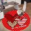 1pc Valentine's Day Heart Round Chair mat office Area Rug - Non-Slip, Floor Mat for Office, Bedroom, Ideal home decor gift c0112124