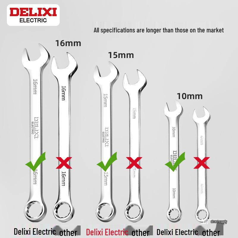 Delixi No. 10-13 Open-End Box-End Double-Ended Wrench Set