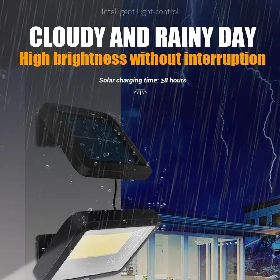 1/4/6 COB Outdoor Solar Light with Motion Sensor 3 Lighting Mode IP65 Waterproof for Patio Garage Courtyard Security Wall Light