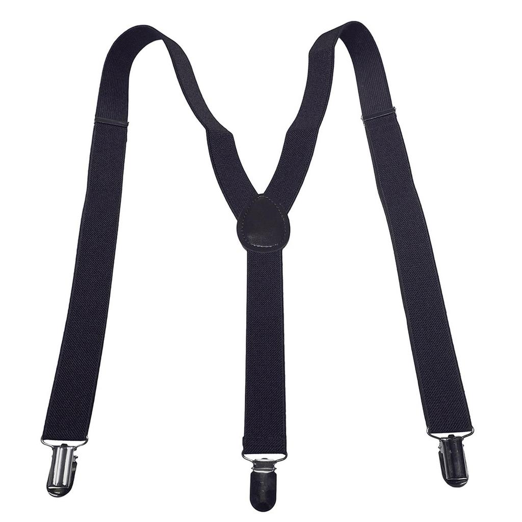 Unisex Y Back Suspenders 3 Clips Adjustable Elastic Braces