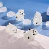4-50PCS Luminous Micro Landscape Mini White Bear Snow Polar Bear Figurines Ornament Gift Furnishings Diy Home Decor Accessories