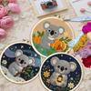 DIY Koala Tiere Handwerk Punch Needle Stickerei-Kits Nähset Handarbeit Kreuzstich für Anfänger Set Heim Malerei Dekoration