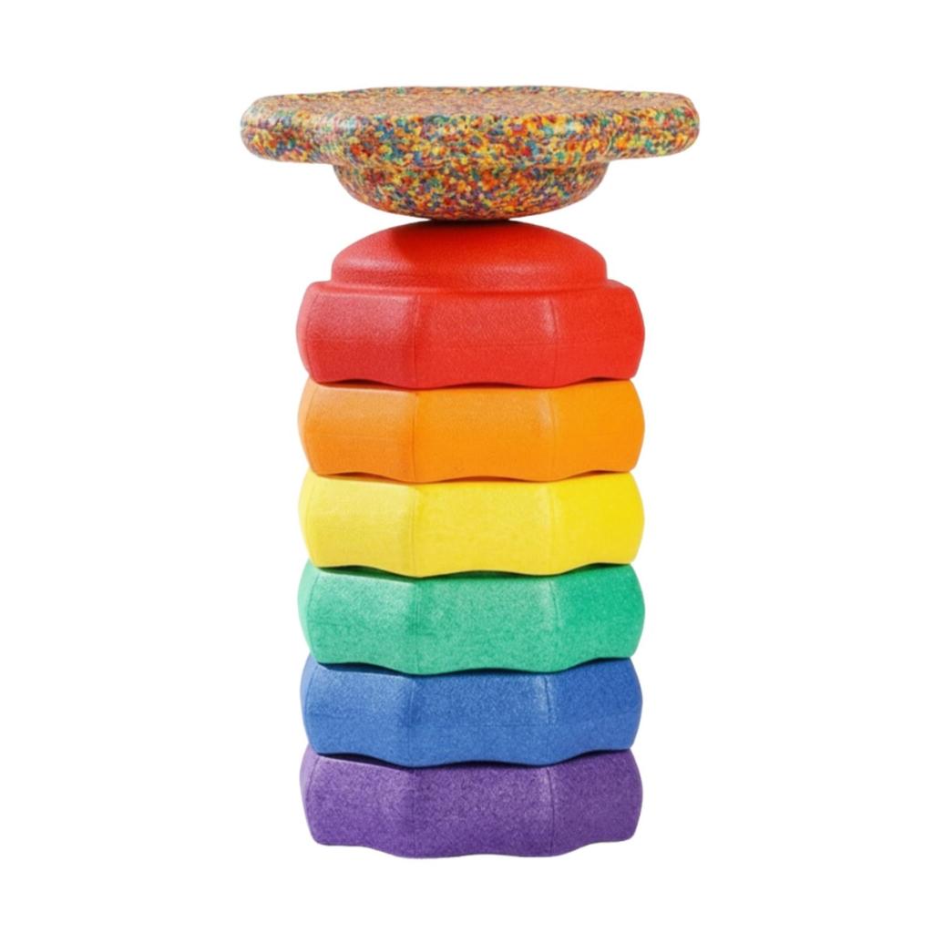 6 Pieces 2in1 Balance Stepping Stone | Rounded LowProfile Design, with