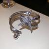 Irregular Starfish Cuff Bracelets Rhinestone Crystal Starfish Bangles  Arm Accessories