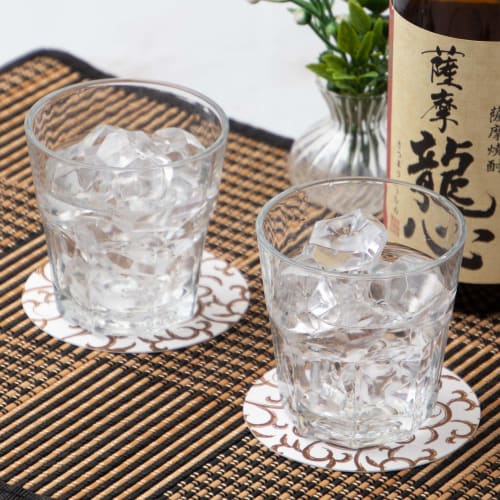 Endo Shoji TKG Paper Coasters, Brown, Arabesque Pattern (Pack of 100), Round, 90mm Diameter, 1mm Thick, a Must-Have for Evening Drinks, Commercial Use