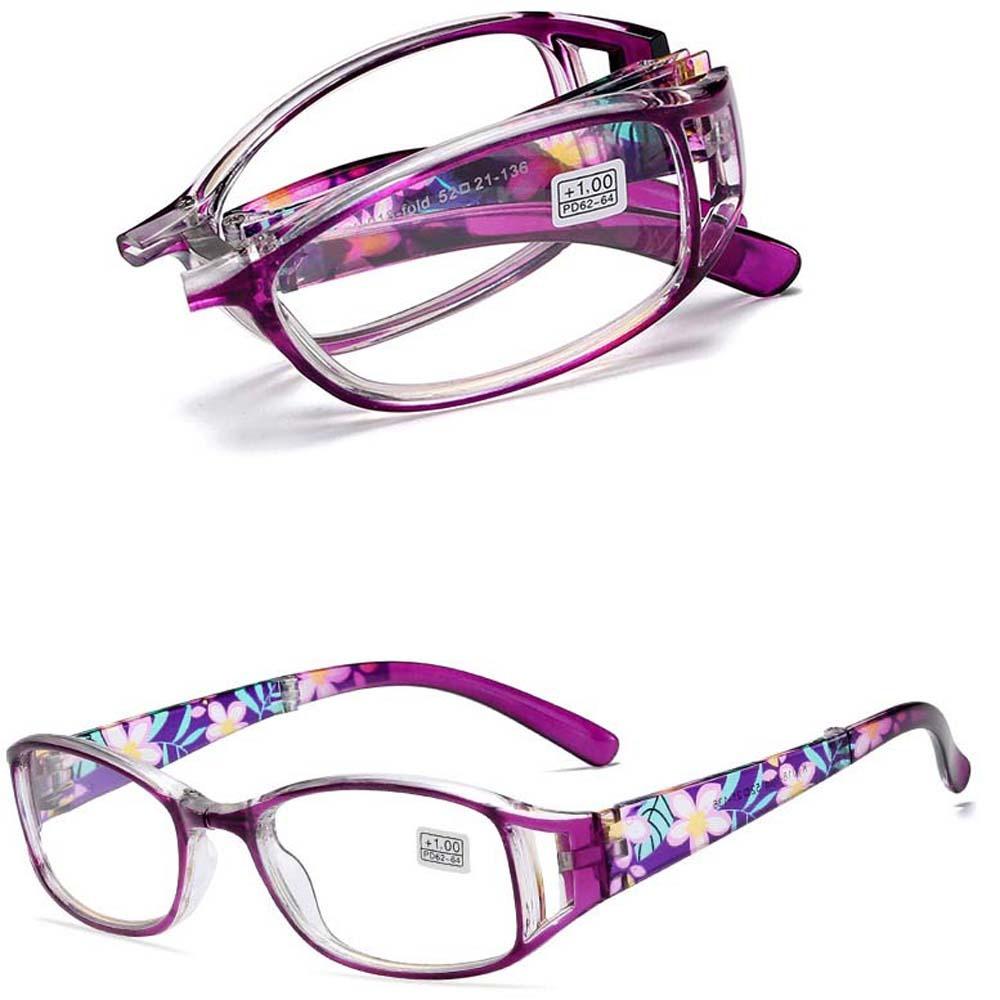 Flower Printed Elderly Reading Eyewear PC Anti Blu-ray Eyewear Folding Presbyopic Glasses  Men