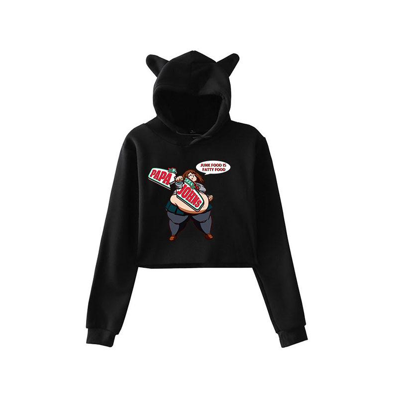 Fashion Sweatshirt Sweater Personality Girl Cat Ears Umbilical Hoodie Fashion Sweatshirt Sweater Personality Girl Cat Ears Umbilical Hoodie