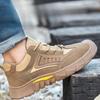 Mode Herren Sicherheitsstiefel Schweißer Anti-Smash Arbeitsschuhe Unzerstörliches Sicherheitsschuhwerk Männlich Stahlkappe Sicherheits-Sneakers