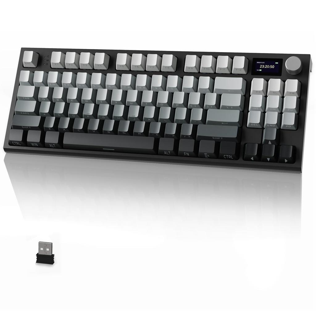 ATTACK SHARK X AJAZZ K86 Mechanical Keyboard, Linear Gaming Keyboard, Wireless, Three Connection Modes: 2.4G, Bluetooth 5.1, and USB-C, TFT Color