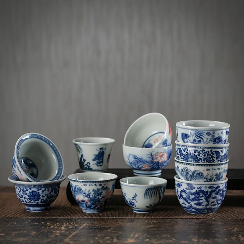 Yipan Antique Blue & White Ceramic Master Teacup