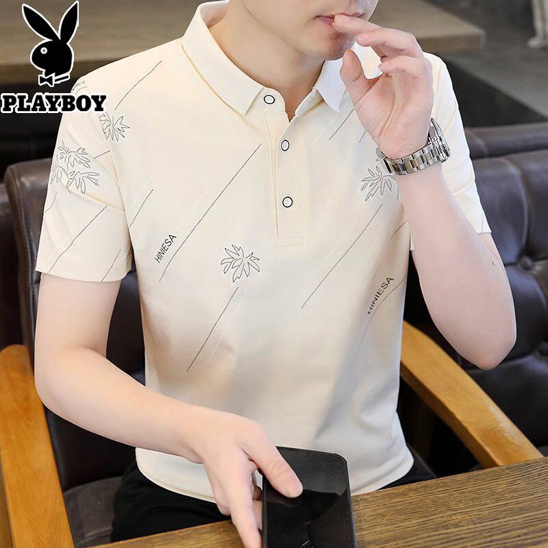Мужская рубашка-поло PLAYBOY с воротником и коротким рукавом 2XL хаки