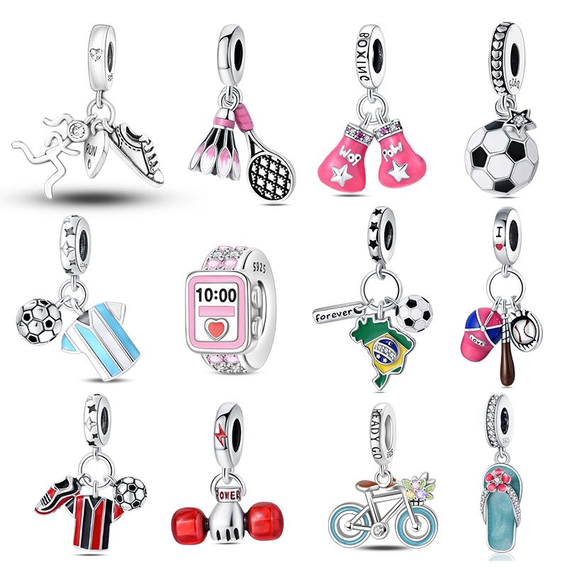 Charms Copper Sports Fitness Theme Collection Pendant 3Mm Original Bracelet Necklace Women Luxury Diy Exquisite Jewelry Gift