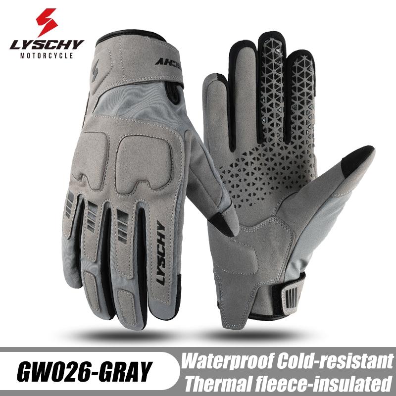 

LYSCHY Motorcycle Gloves Winter Warm Full Finger Motorbike Gloves Anti-fall Wear-resistant Luvas Touch Screen Motocross Guantes M