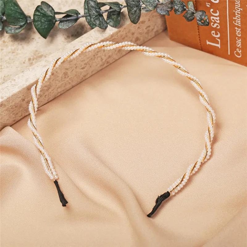 Modyle Fashion Full Pearl Hairbands Elastic Flower Women Hair Hoop Bands Headband Bezel Girls Hair Accessories Headdress