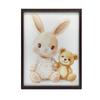 Poster Cute Bunny and Teddy Bear Poster Cute Bunny and Teddy Bear, 30X40 Cm, Black Aluminum Frame, 230 Gsm Matte Paper