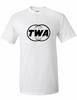 TWA Trans World Airlines Black Logo Tee Shirt US Travel White Cotton T-Shirt