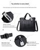 2024 Soft Leather Fashion Handbag for Middle-aged Women: Large Capacity, Versatile Single Shoulder or Crossbody Bag