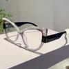 Multi Color Decor Frame Chic Crystal Design Ladies Glasses Non-prescription Striped Po Trends Eyewear for Women's