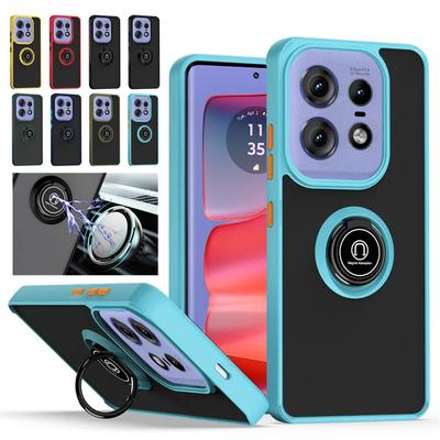 Armor Matte Case For Motorola Moto Edge 50 Pro Fusion Ultra Edge 2024 Cover Ring Magnetic Holder Stand Shockproof Coque Fundas