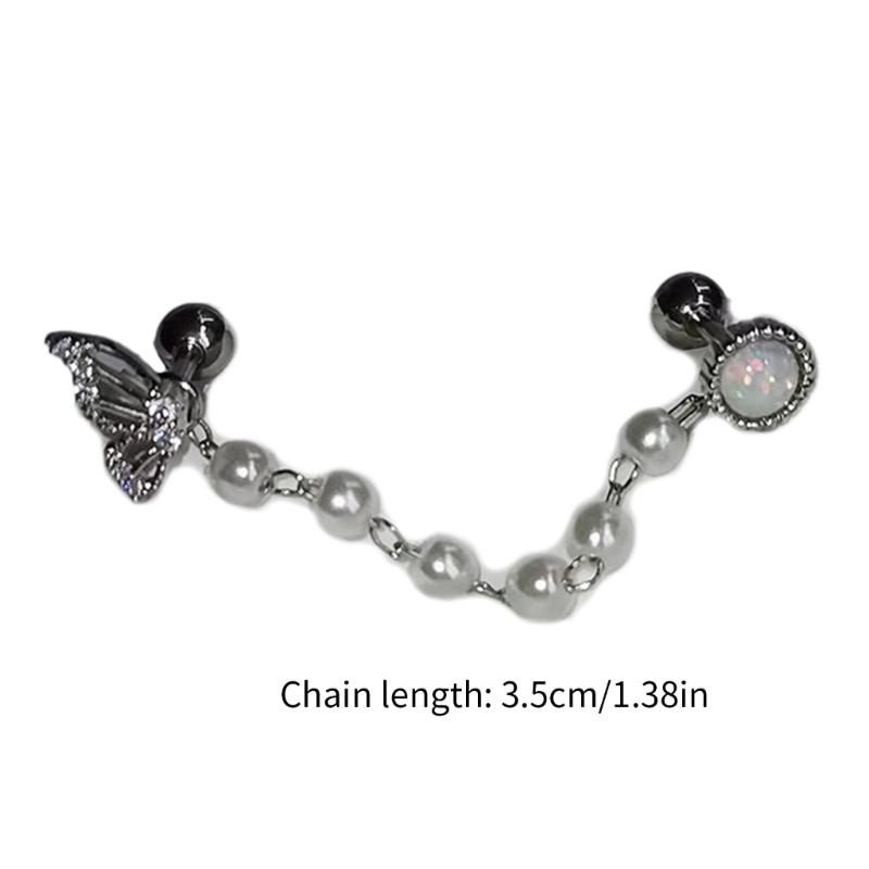 Fashionable Ear Studs Ear Pins Ear Piercing Jewelry Ear Bone Nail Chain Ear Stud Alloy Material Gift for Girls and Women