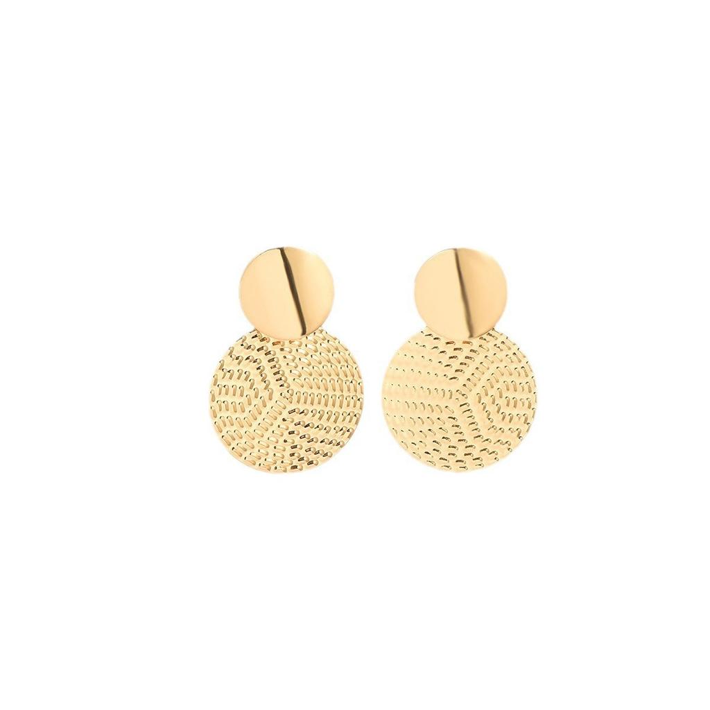 Exaggerated Round Big Earrings Fashion Personality Temperament Geometric Retro Cold Wind Advanced Sense Stud Earrings Women