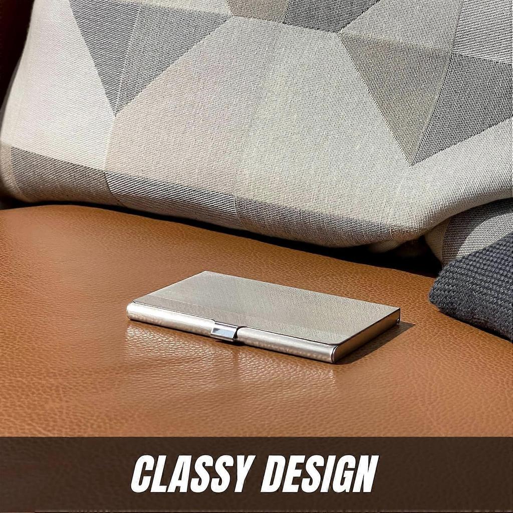 Business Card Holder for Men and Women Slim Minimalist Design Case, Stainless Steel Metal