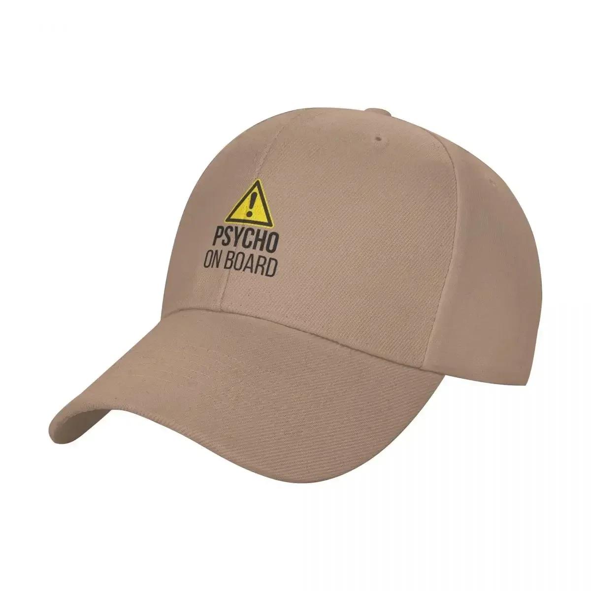 

Caution Sign Psycho On Board Running Over Pedestrian Red Letters Black Background Baseball Cap Kids Hat Hip Hop For Girls Men s