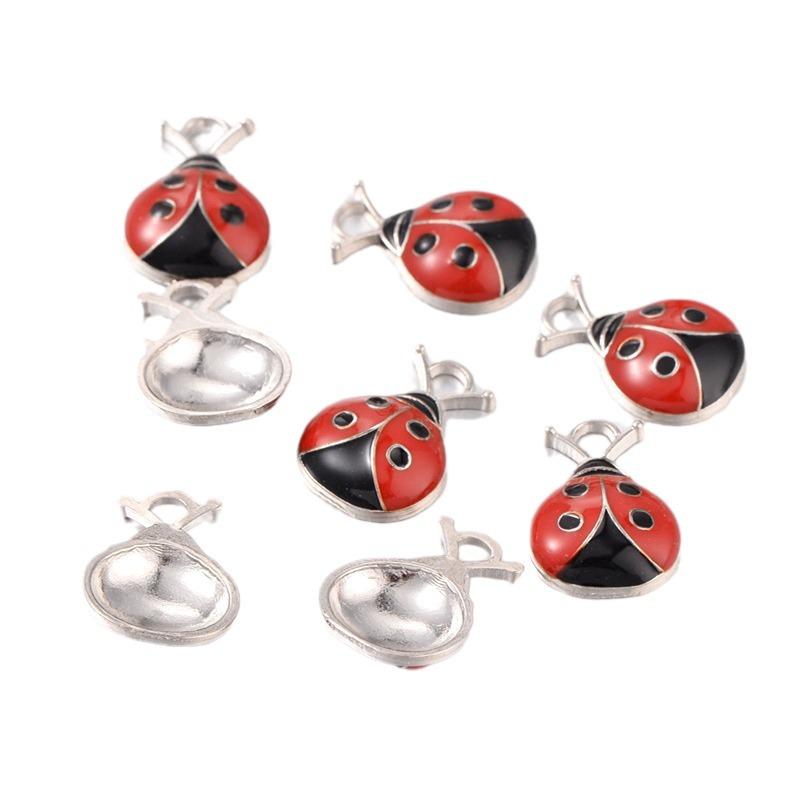 Tibetan Silver Red Ladybug Pendant: Beetle Retro Jewelry Accessory