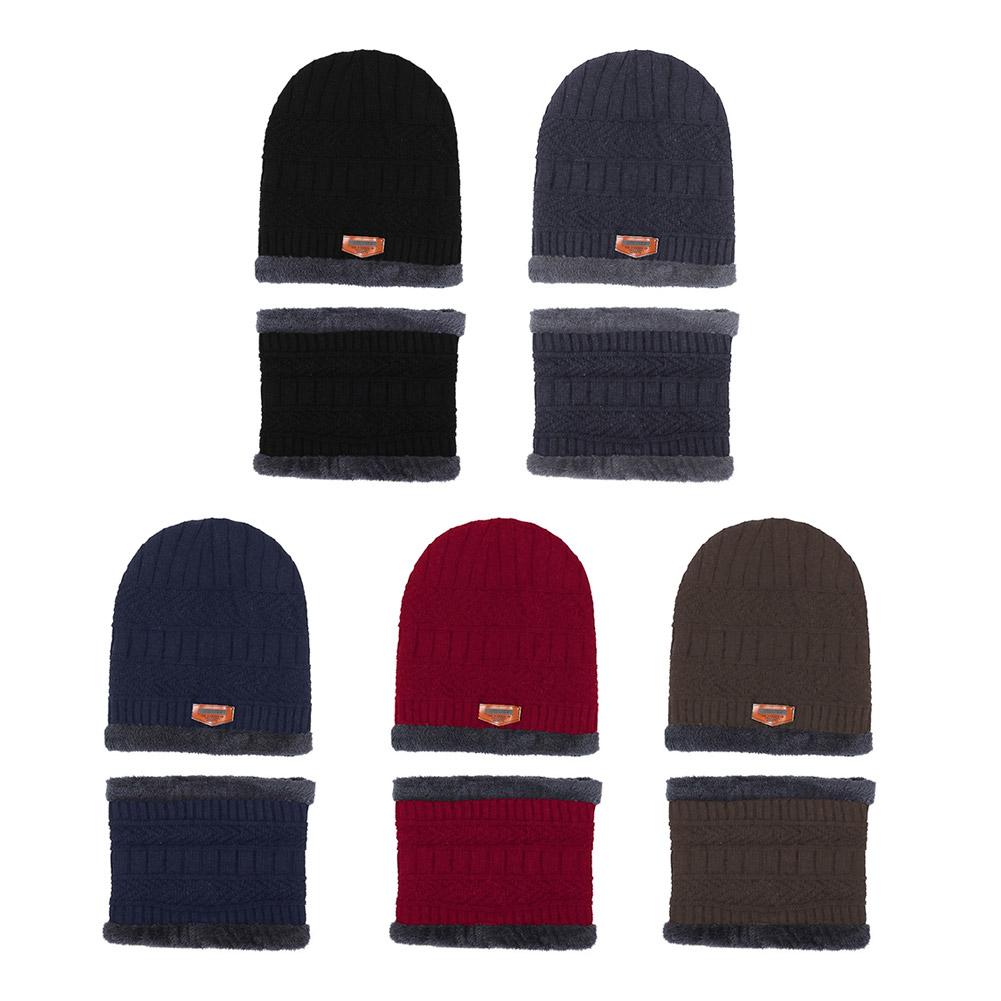 Winter Thickened Knitted Hat For Men Fleece Lined Warm Neck Thickened Warm Windproof Cold-Resistant Hat For Cold Weather Cycling