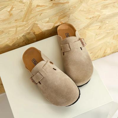 Fashion Cowhide Baotou Women's Cork Slippers Thick Bottom Outdoor Couple Leisure Beach Sandals Women's Shoes