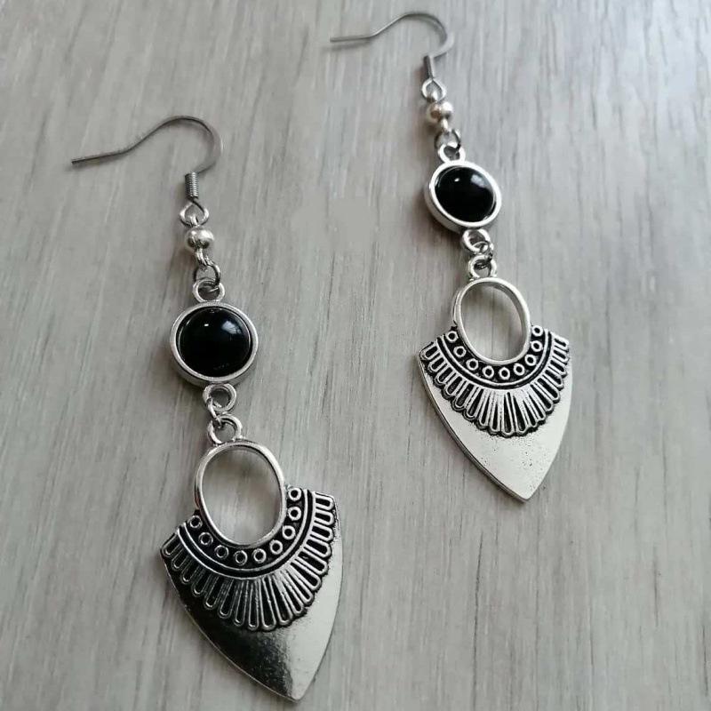 Jun An Agate Natural Stone Witchcraft Gothic Earrings