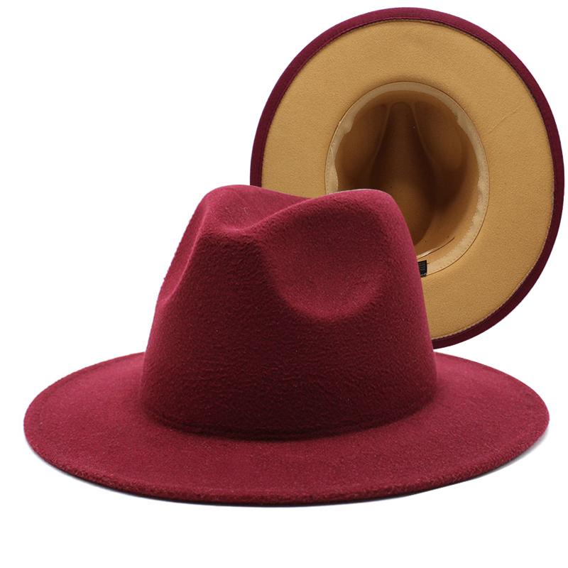 Camel Wool Felt Jazz Fedora Hats 