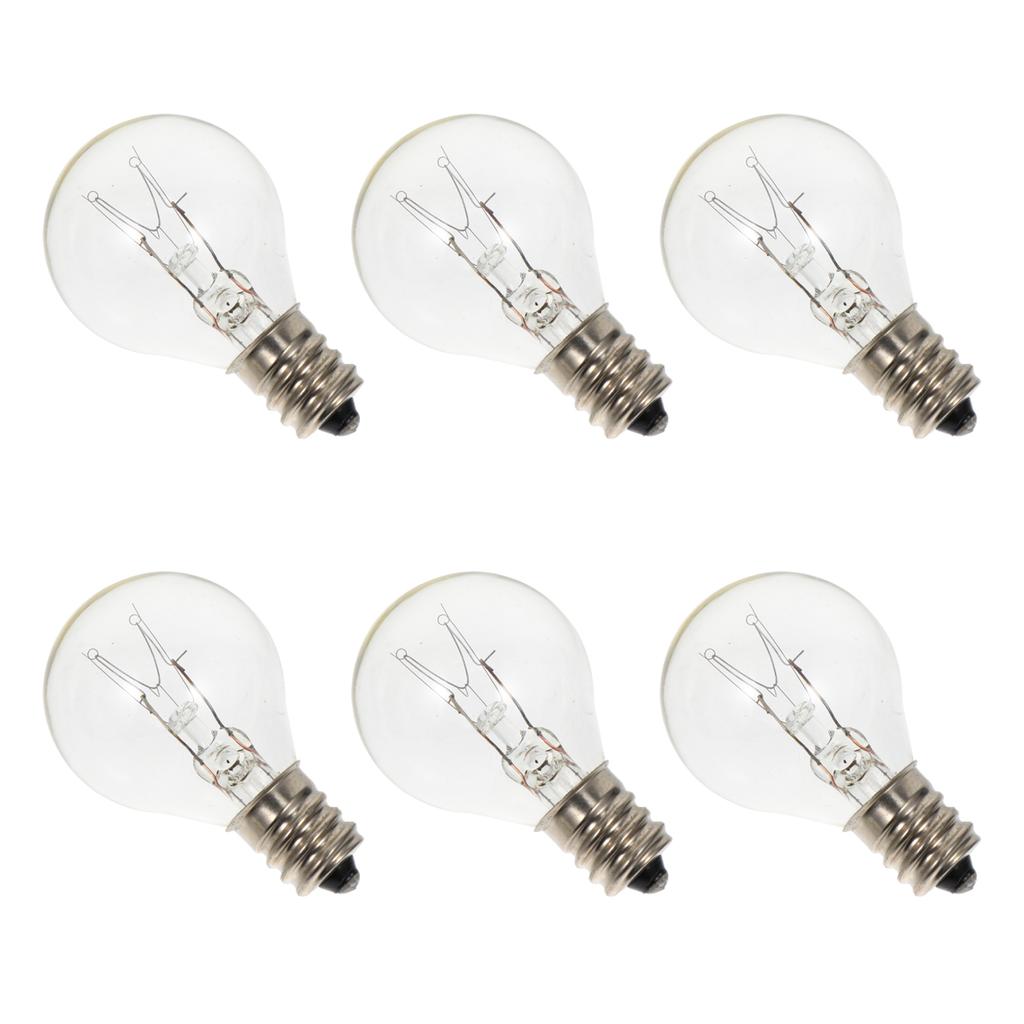 6 Pcs Aromatherapy Light Bulb Microwave Lamp E12 Base Wax Scent Warmer Clear Glass Dimmable for Fragrance Diffuser