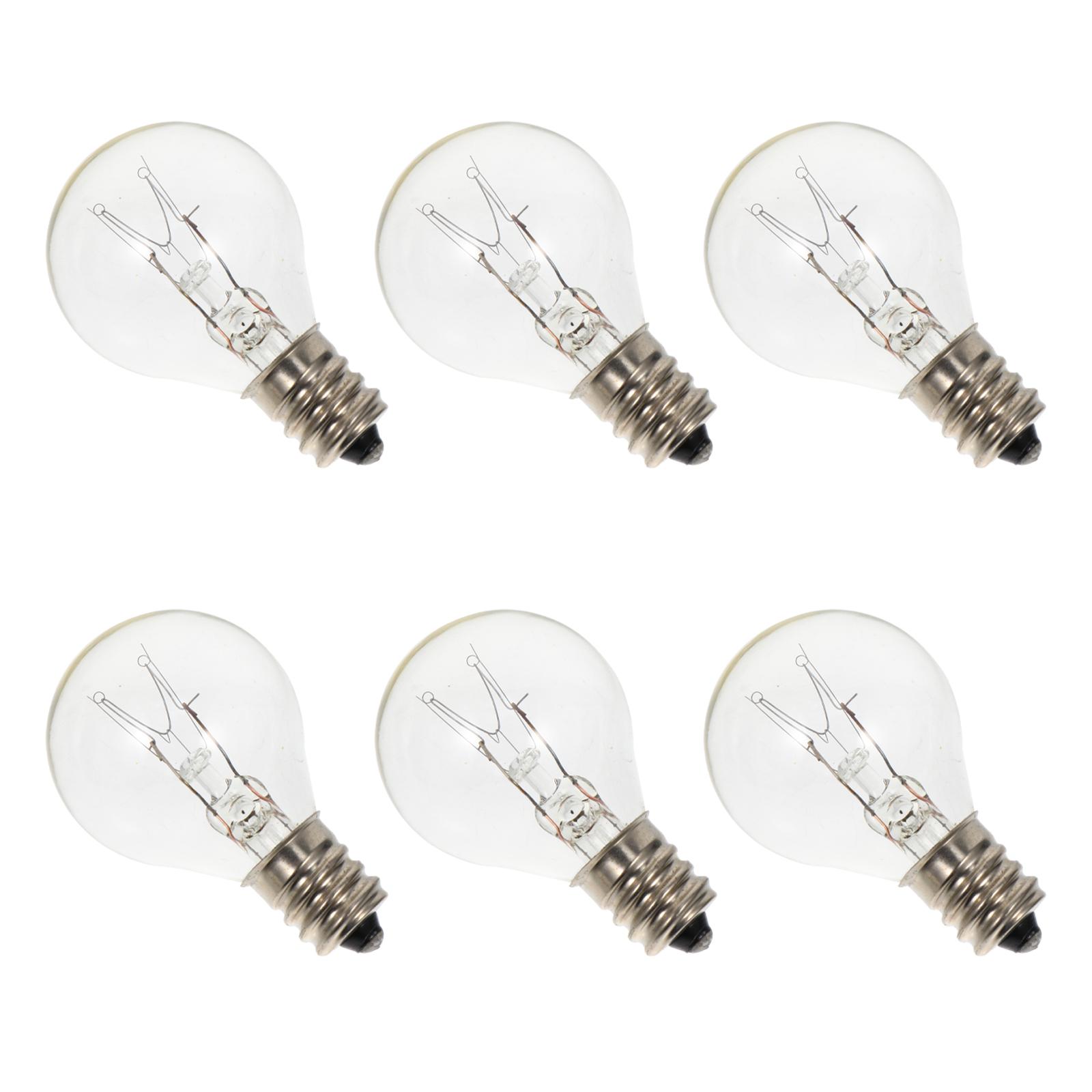 

6 Pcs Aromatherapy Light Bulb Microwave Lamp E12 Base Wax Scent Warmer Clear Glass Dimmable for Fragrance Diffuser прозрачный