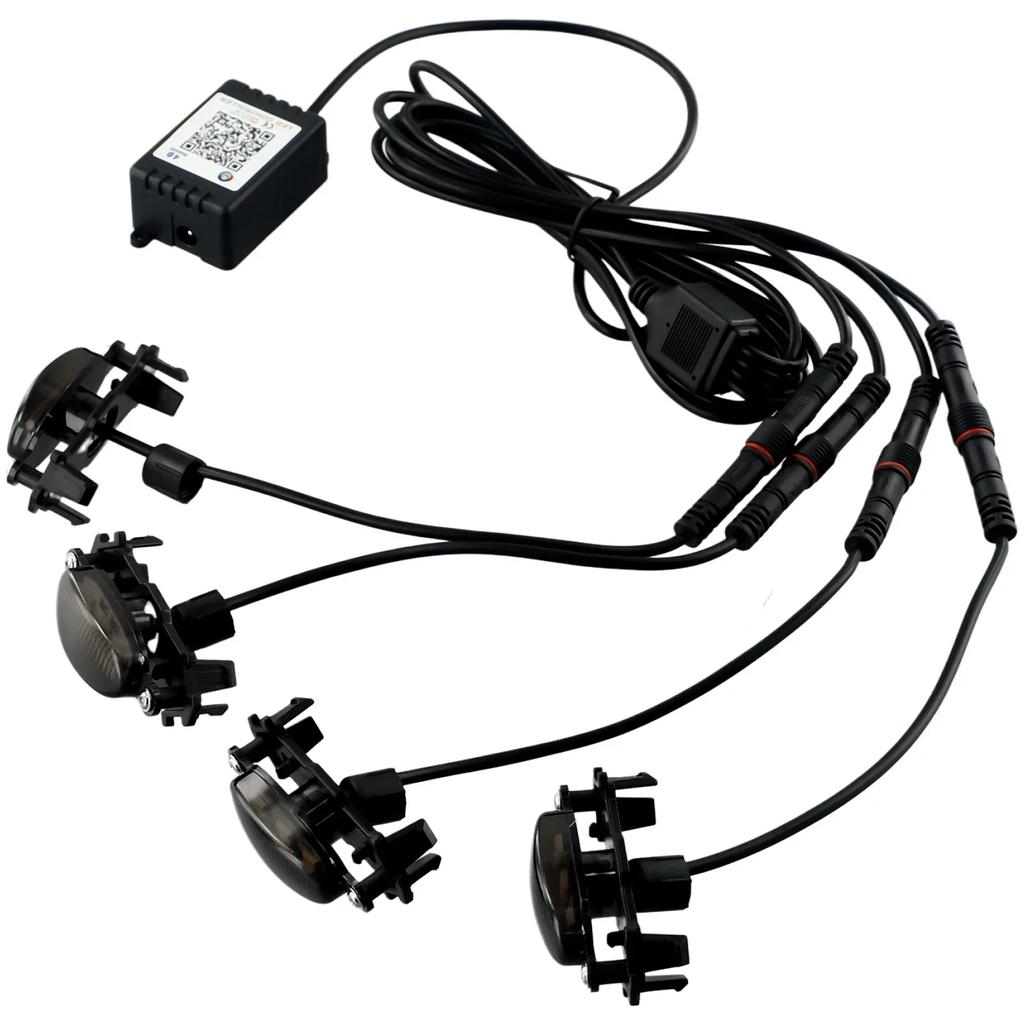 4PCS RGB Color LED Grille Light Kit Fits For Tacoma For TRD Pro 2016-2024 Raptor Style Car Automobiles Lamps Accessories