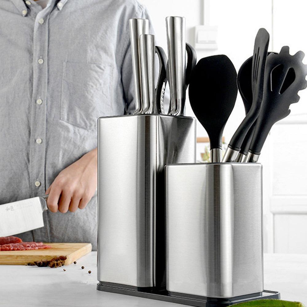 Thickened Utensil Bucket Rustless Steel Storage Tube Storage Holder  Spoon Storage